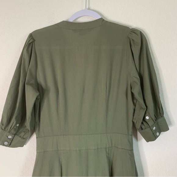 Veronica Beard Jeans Womens Green Houghton Tiered cotton midi dress S - Picture 9 of 10